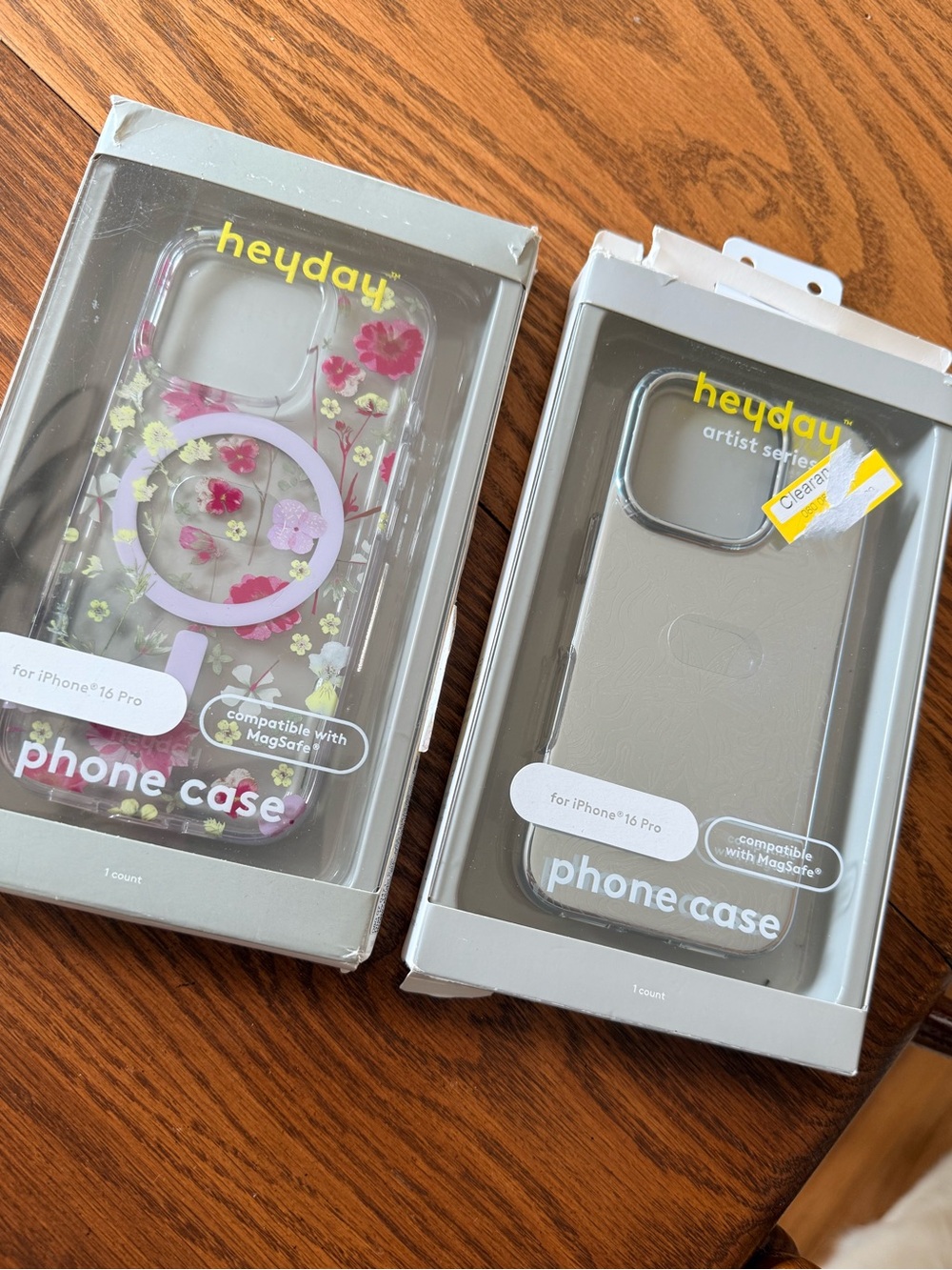 heyday Clear Floral & silver Butterfly design Phone Case for iPhone 16 Pro NEW